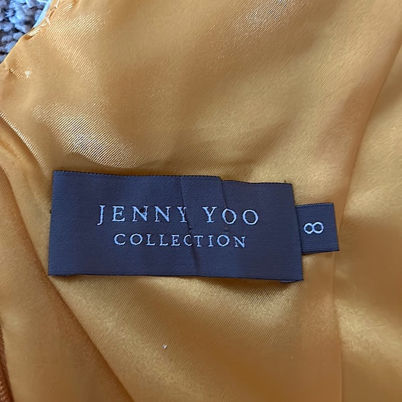 Jenny Yoo Beautiful 💯% Silk Sleeveless Sunny Yellow Floral Dress **Size 8** ☀️ - Picture 4 of 4